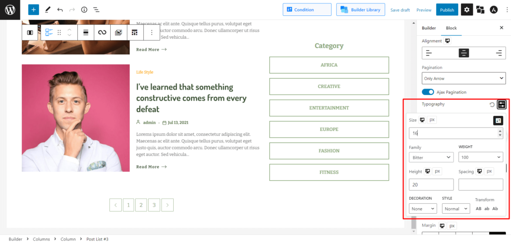 Comment ajouter la pagination numérique WordPress 12 WordPress Numeric Pagination Typography Settings