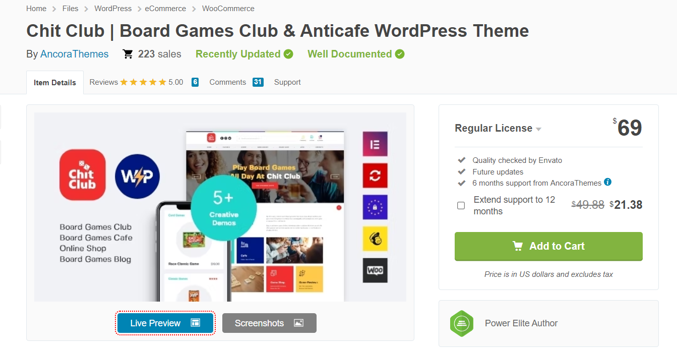 Papan Permainan Klub WordPress Tema