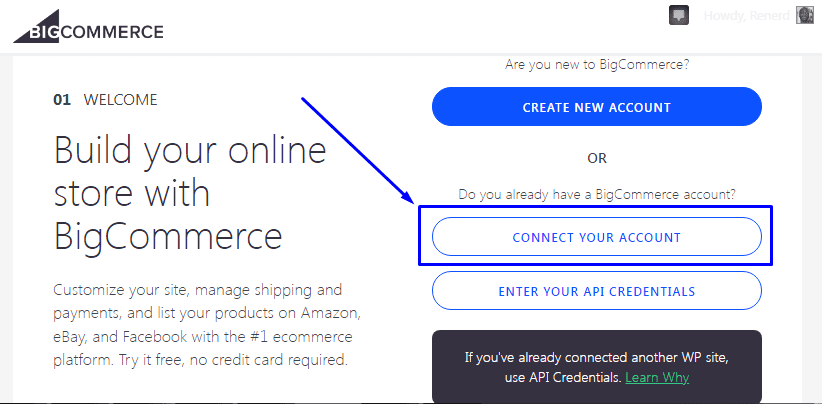 เชื่อมต่อบัญชี bigcommerce ของคุณกับ wordpress