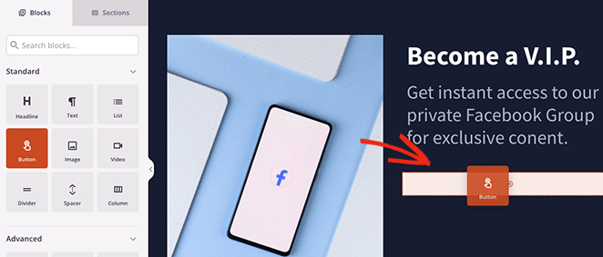 блок кнопок - SeedProd Button block