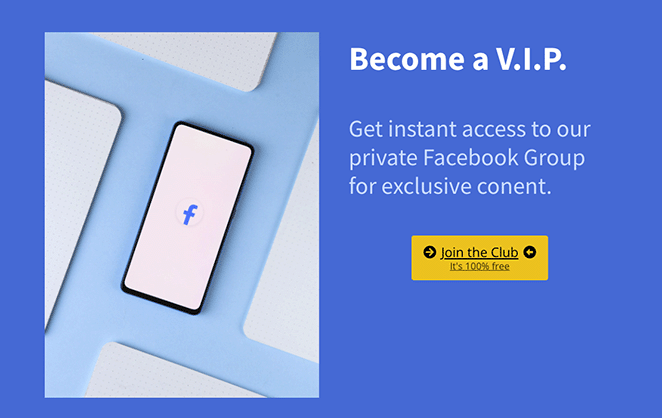 facebookgrouplandingpageexample - SeedProd Facebook group landing page example