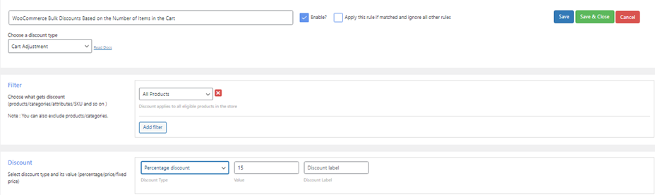 ส่วนลดจำนวนมากของ WooCommerce