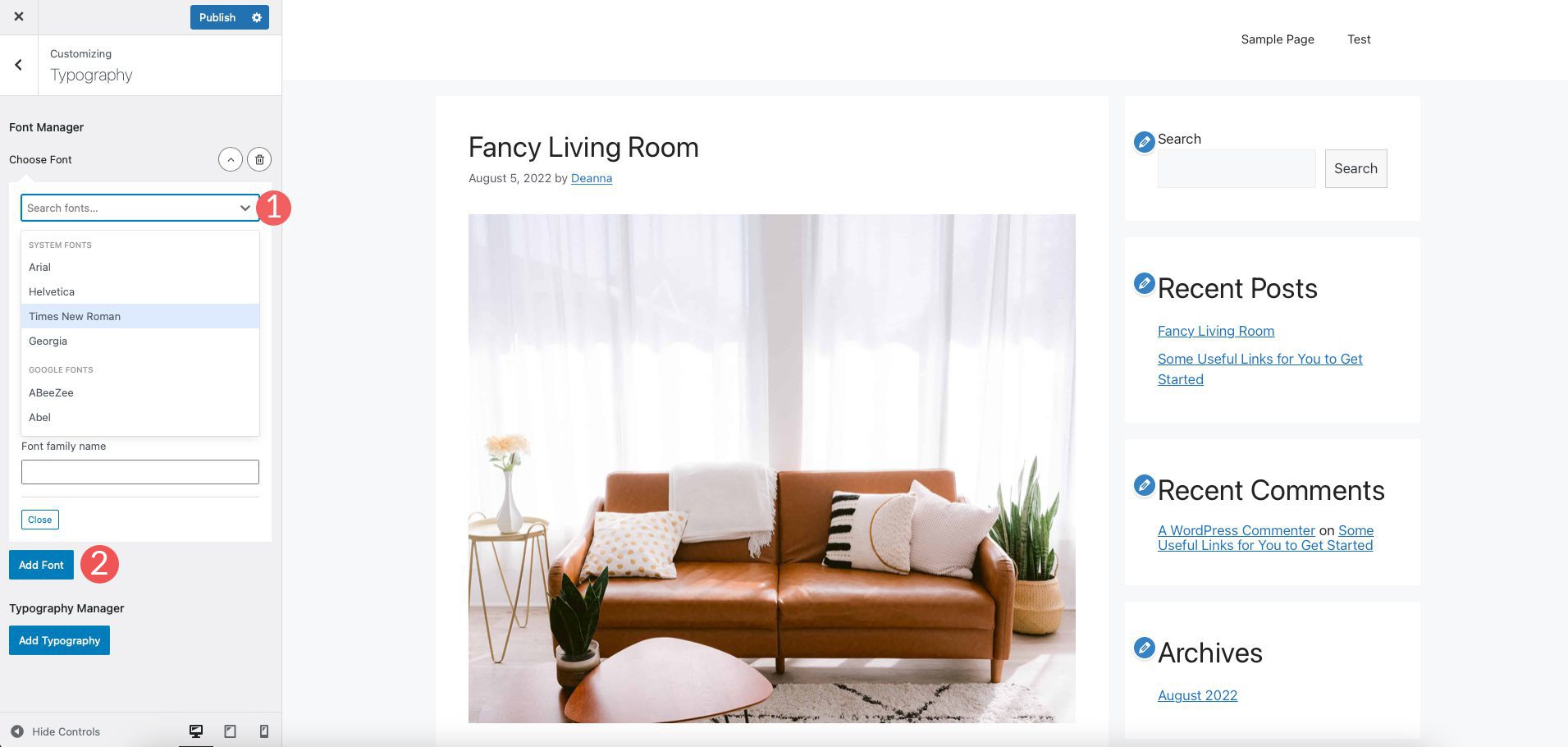 การเพิ่มฟอนต์ลงใน WordPress