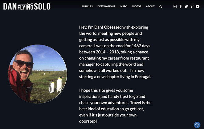 danflyingsolobloglandingpage - SeedProd Dan Flying Solo blog landing page
