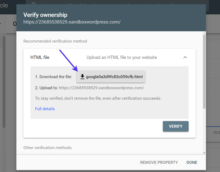 pda-google-search-console-upload-html-doğrulama-dosyası