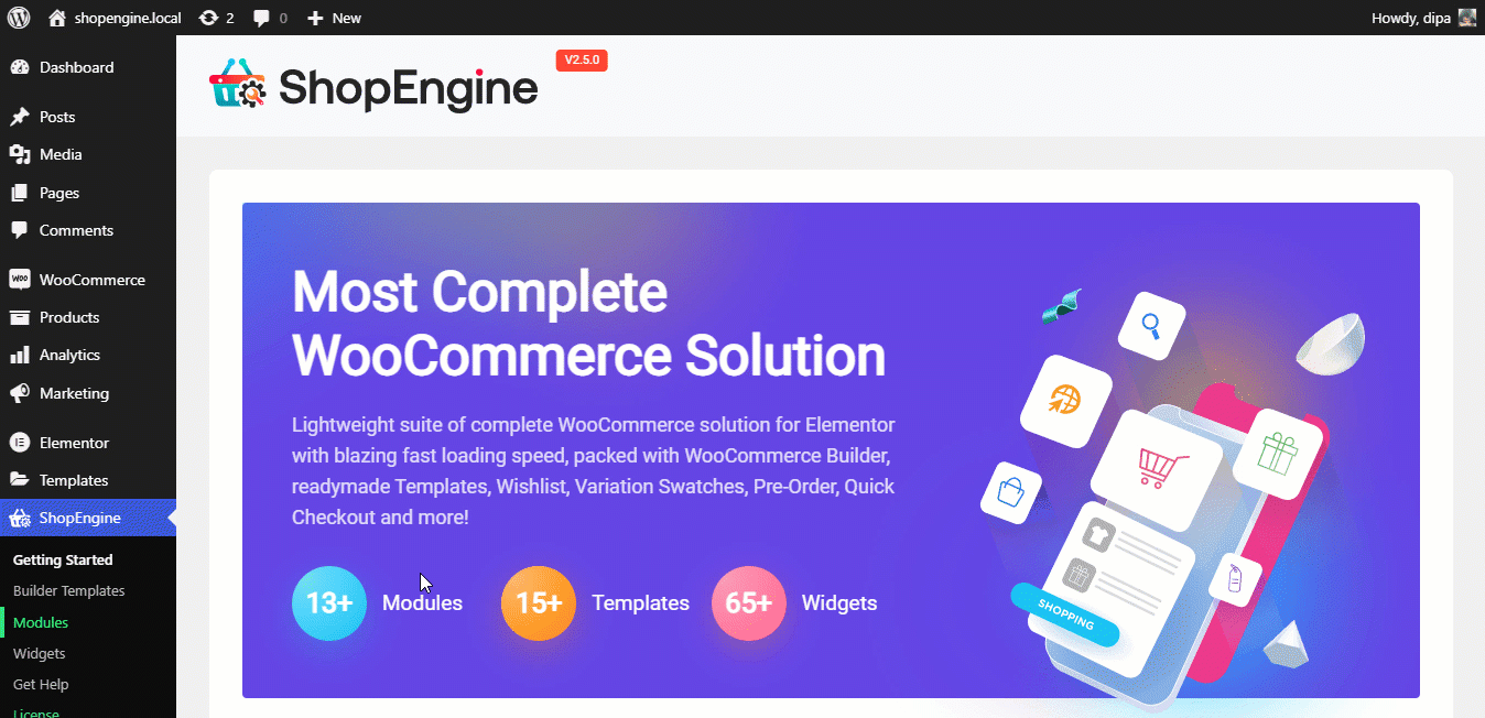włącz wieloetapowy moduł kasy od ShopEngine