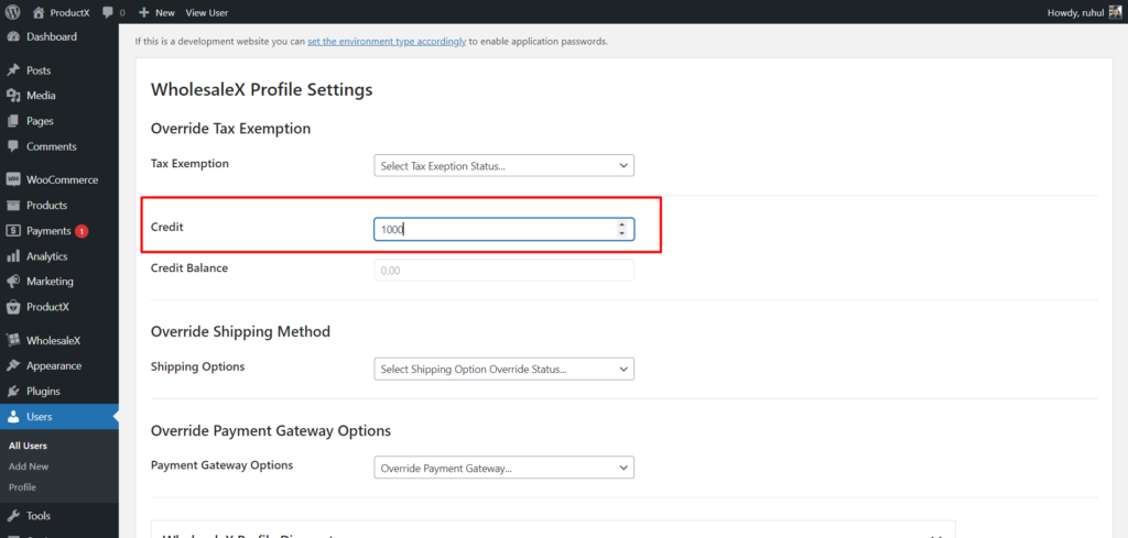 如何使用 WholesaleX 6 添加 WooCommerce 商店信用 WholesaleX Adding Credit as Owner