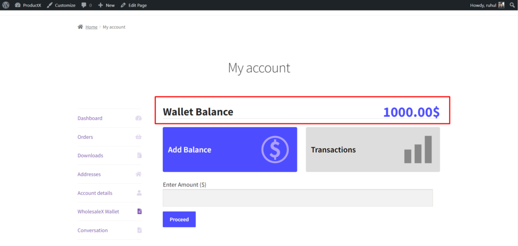 如何使用 WholesaleX 10 添加 WooCommerce 商店信用 WholesaleX Wallet Balance