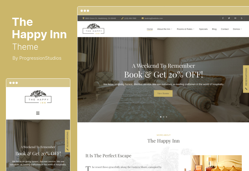 The Happy Inn Theme - 酒店、民宿 WordPress 主题