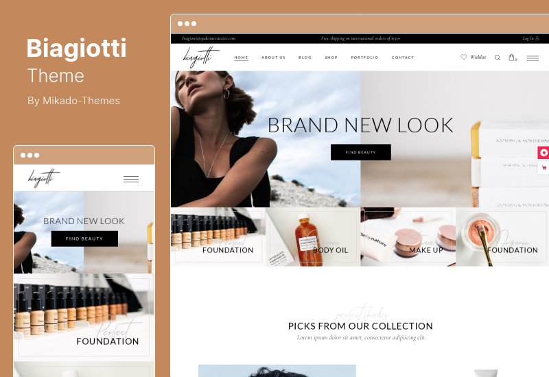 Biagiotti 主题 - 美容和化妆品店 WooCommerce 主题