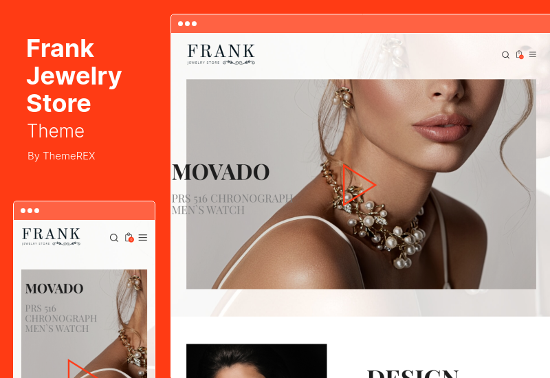 Frank Jewelry Store Theme - 珠宝和手表在线商店 WordPress 主题