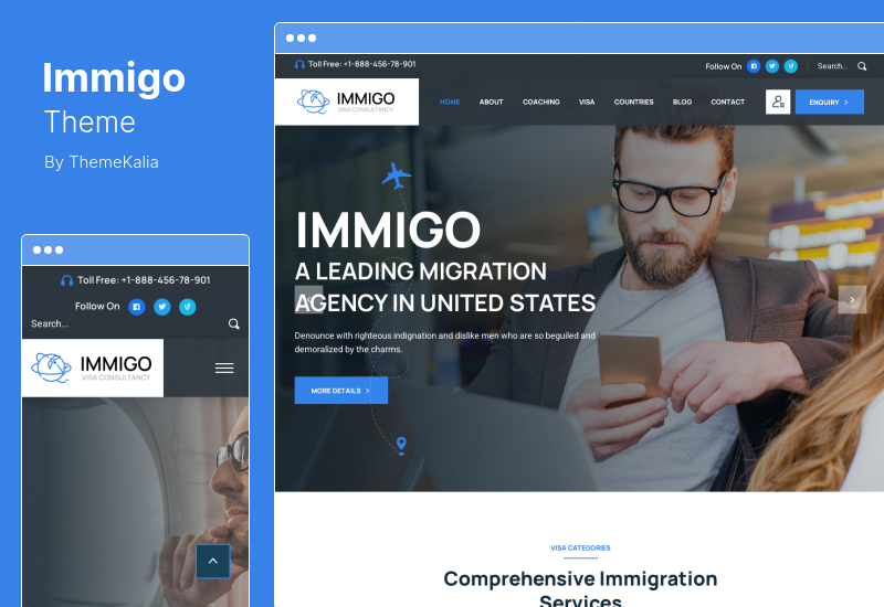Immigo Theme - 移民和簽證諮詢 WordPress 主題