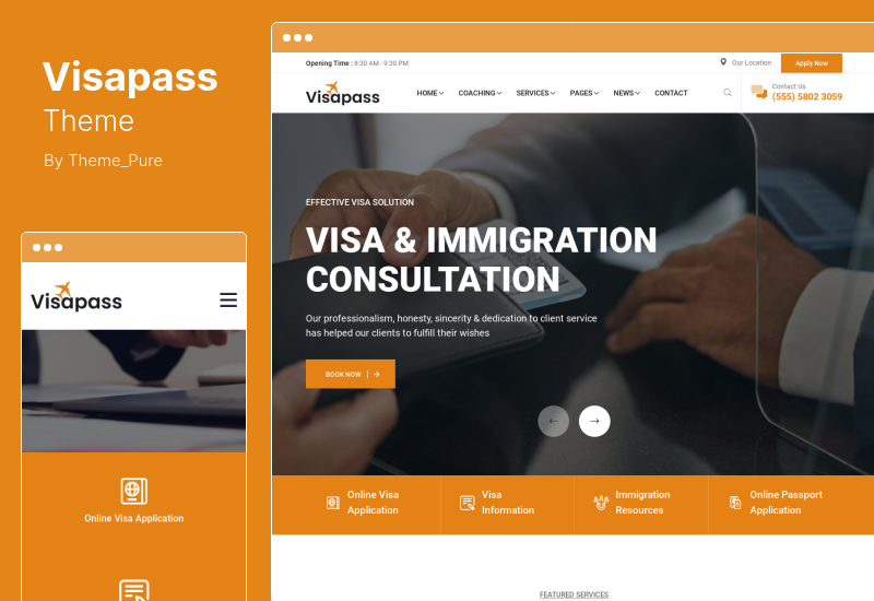 Visapass 主題 - 移民諮詢 WordPress 主題