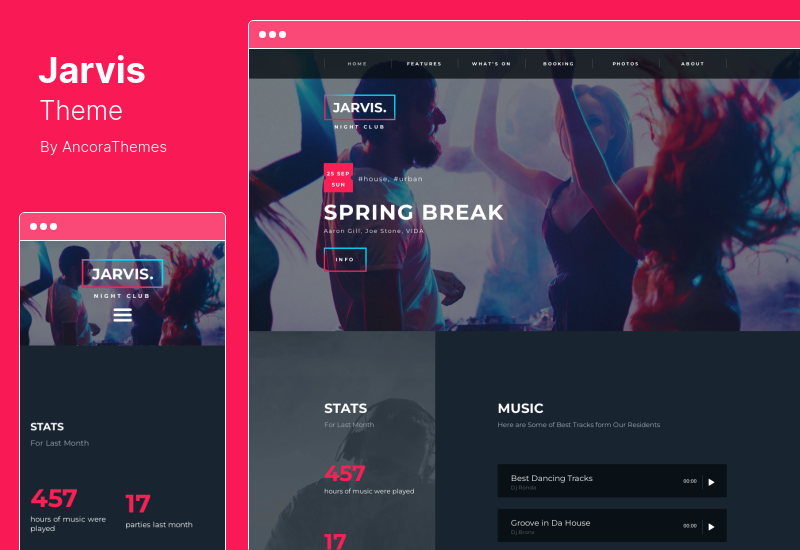 Jarvis 主題 - 夜總會、音樂會、音樂節 WordPress 主題