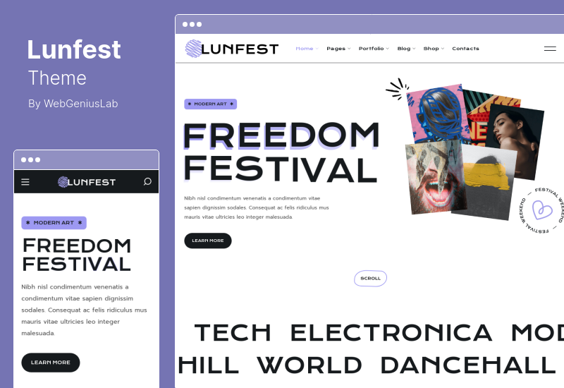 Lunfest 主題 - 節日和音樂會 WordPress 主題