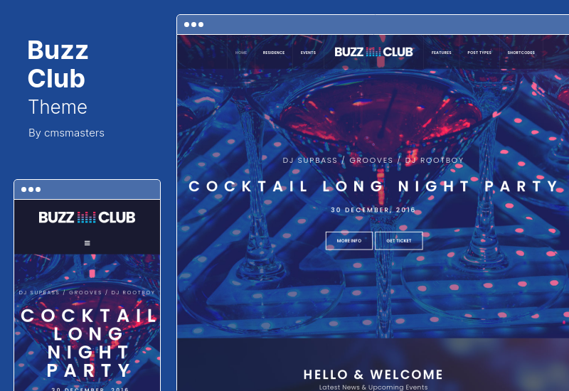 Buzz Club 主題 - 夜總會、DJ 和音樂節活動 WordPress 主題