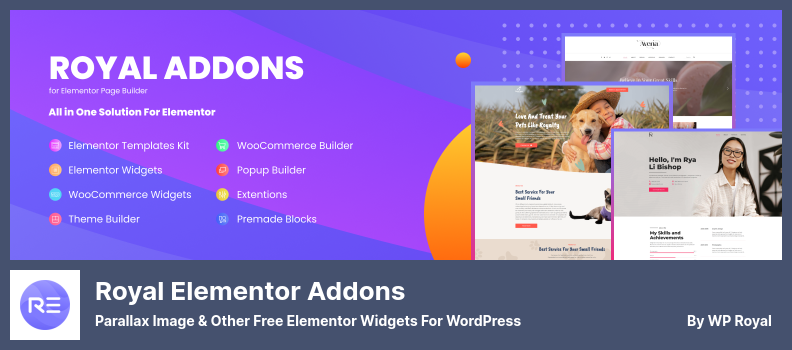 Royal Elementor Addons 插件 - 用於 WordPress 的視差圖像和其他免費 Elementor 小部件