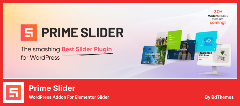 Prime Slider 插件 - 用於 Elementor Slider 的 WordPress 插件