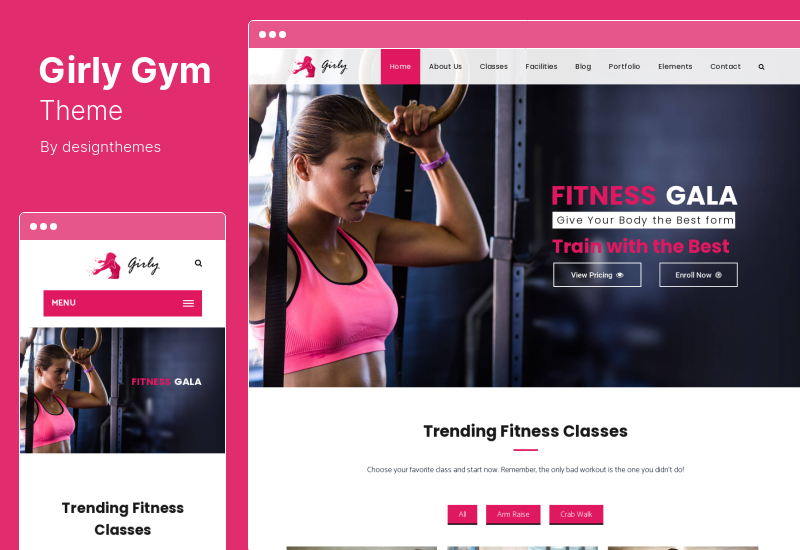 Girly Gym Theme - 체육관 피트니스 WordPress Theme