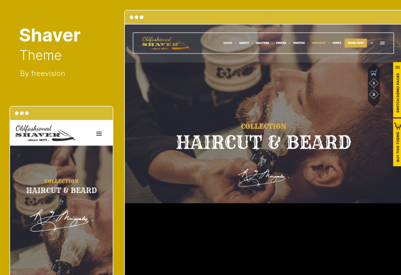 Shaver Theme - Tema WordPress pentru salonul de coafură pentru frizerie