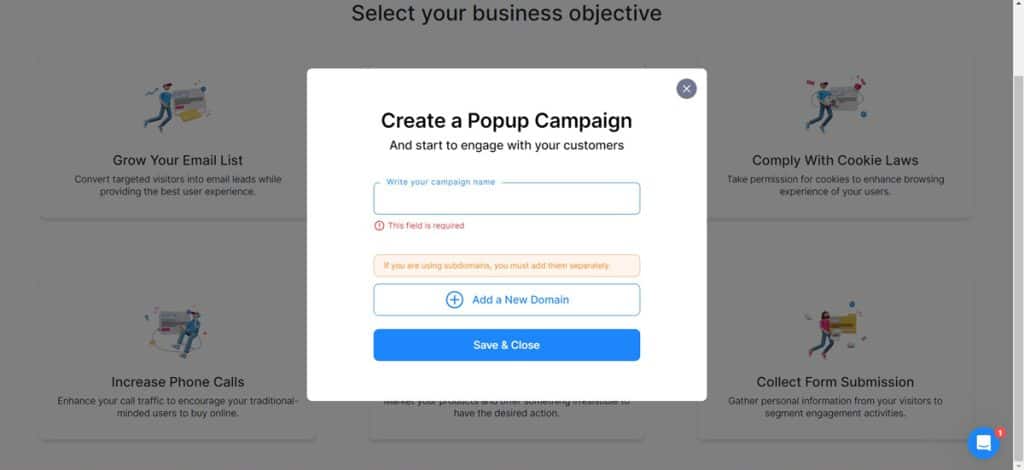 Popup-Kampagne erstellen