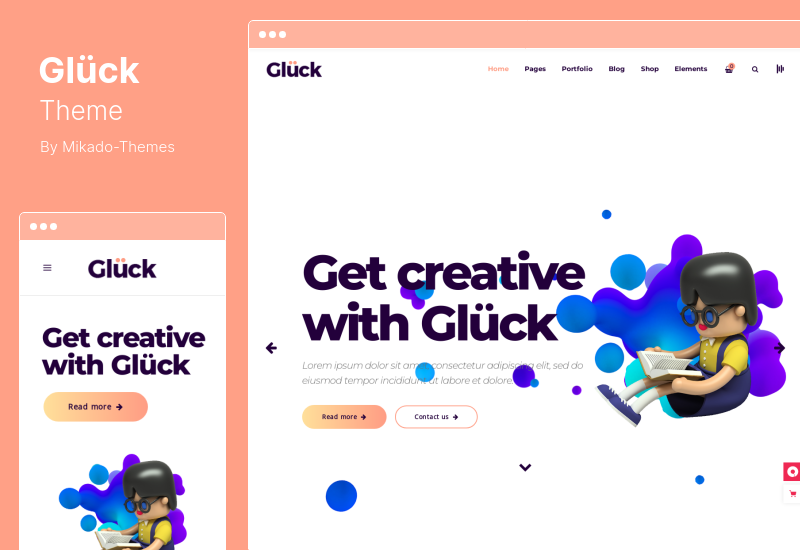Tema Gluck - Tema WordPress pentru agenție digitală