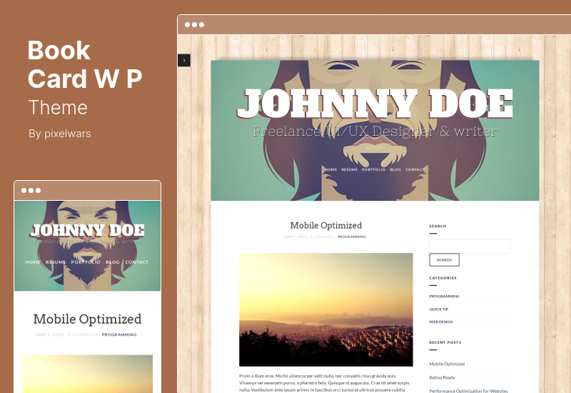 BookCard WP Theme - Tema WordPress vCard pliată 3D
