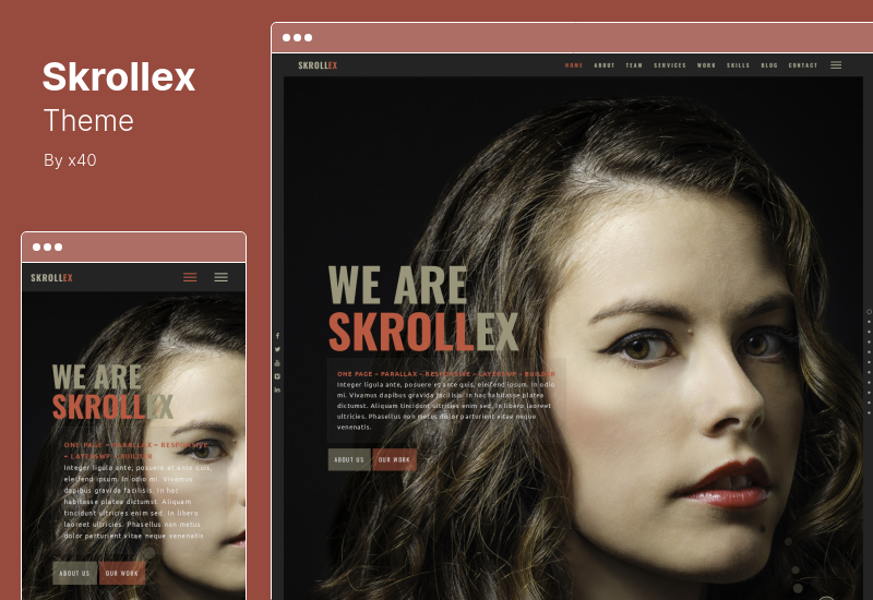 Tema Skrollex - Tema WordPress Creative One Page Parallax