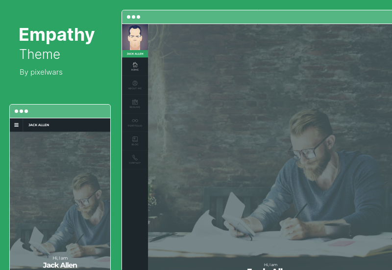 Tema Empathy - O temă vCard WordPress