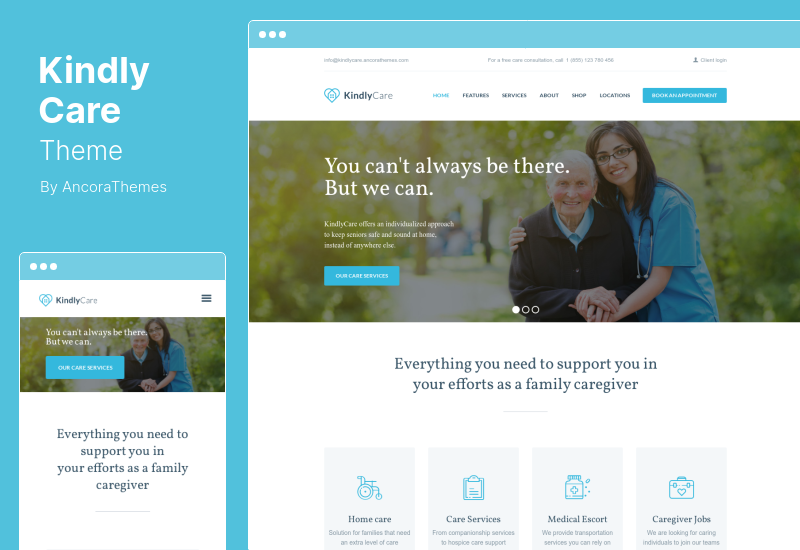 Tema KindlyCare - Tema WordPress pentru îngrijirea seniorilor și medical