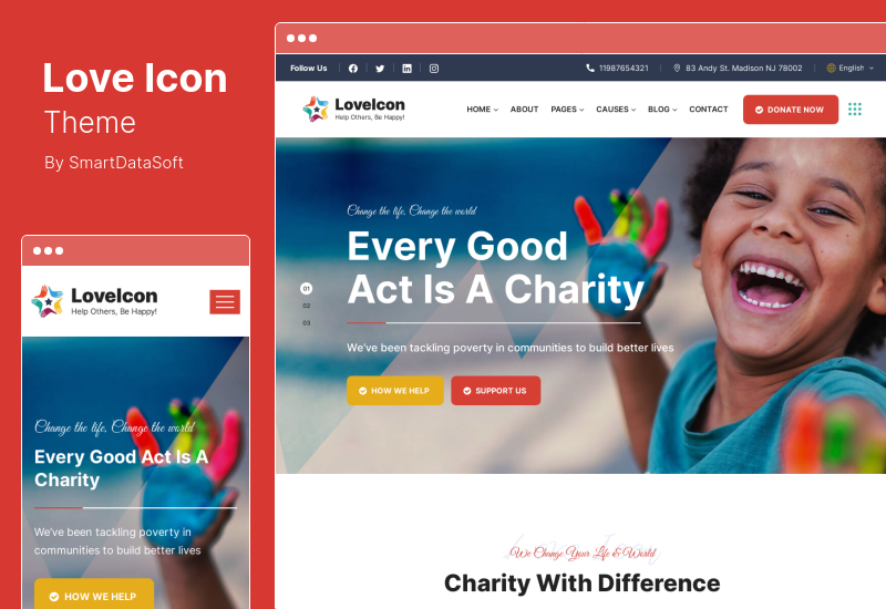 Tema LoveIcon - Tema WordPress de caritate nonprofit
