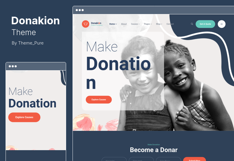 Tema Donakion - Tema WordPress pentru strângere de fonduri și fundație de caritate