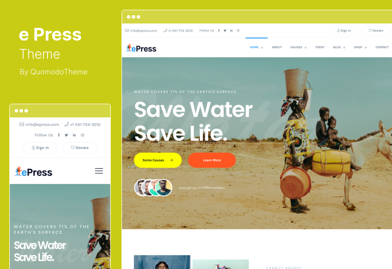Tema ePress - Tema WordPress de caritate nonprofit