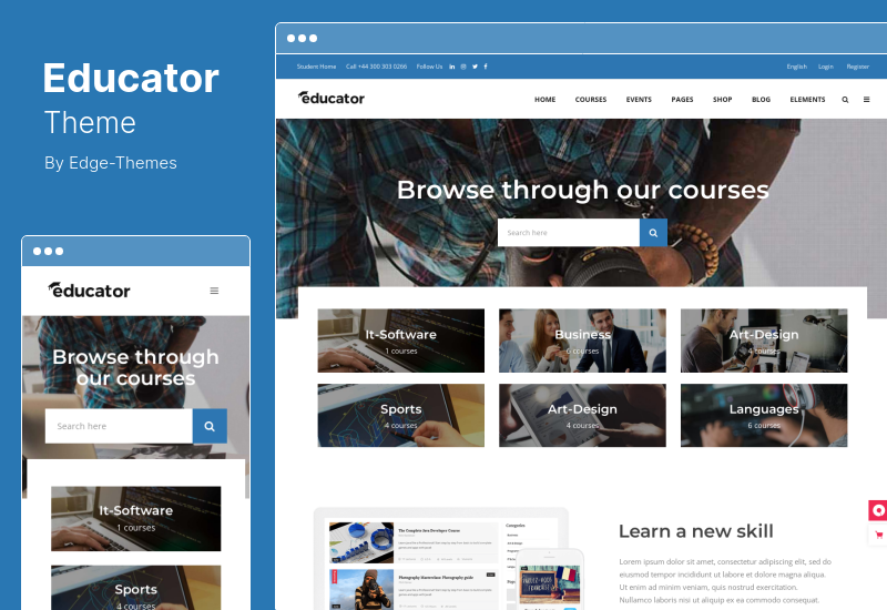 Educator Theme - Tema WordPress de Educação para Universidade e Escola