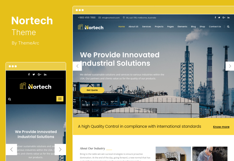 موضوع Nortech - موضوع وورد للصناعة والهندسة