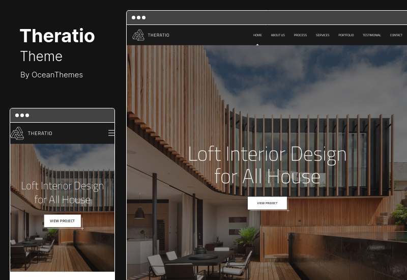 Thème Theratio - Thème WordPress pour éléments d'architecture et de design d'intérieur