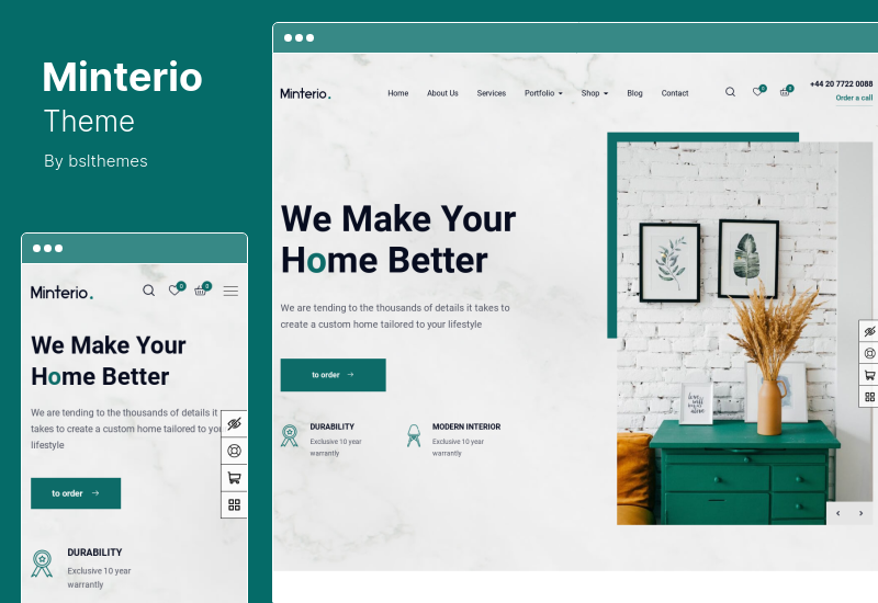 Thème Minterio - Thème WordPress de design d'intérieur