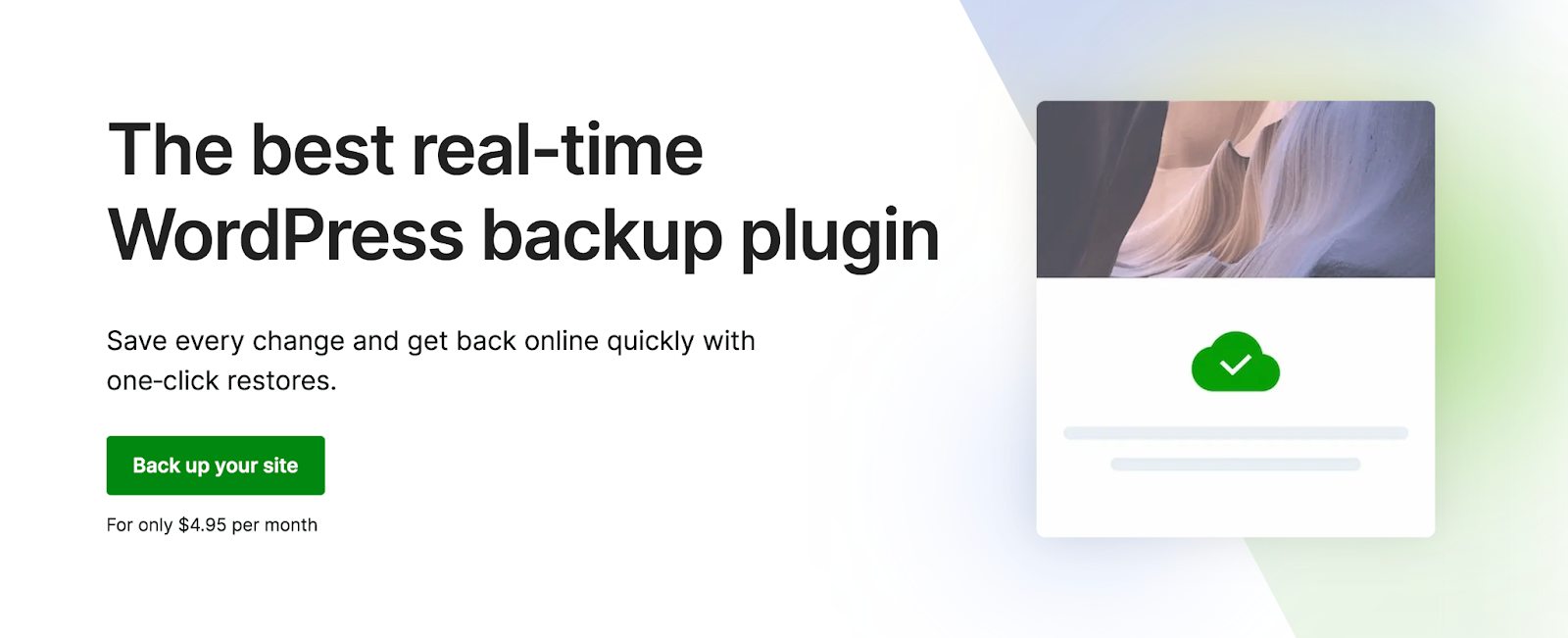 Page d'accueil de Jetpack Backup