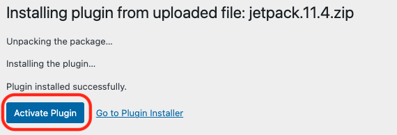 activer le bouton du plugin en surbrillance lors de l'installation du plugin