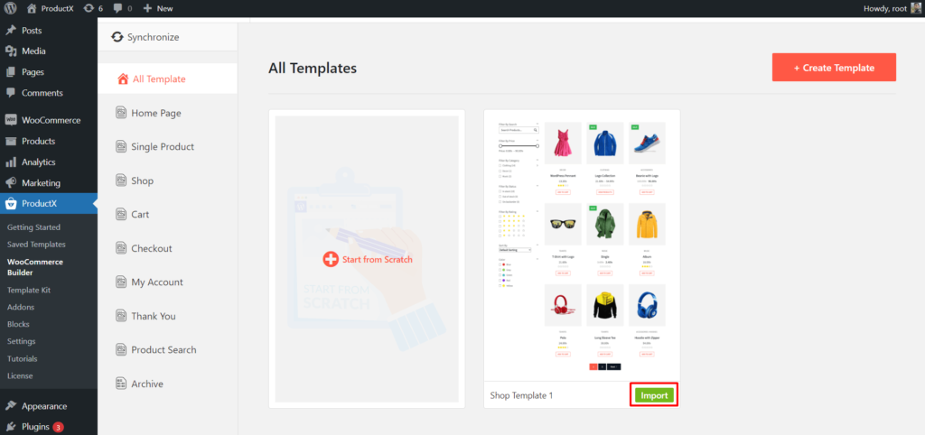 2 moduri de a suprascrie șablonul WooCommerce (fără codare) 6 Import the Premade Template