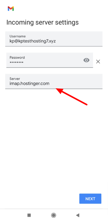 Adăugarea detaliilor serverului