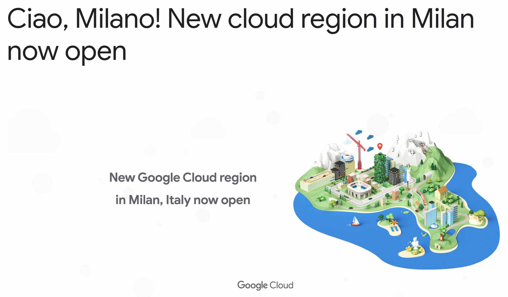 在米蘭開設 Google Cloud Region。