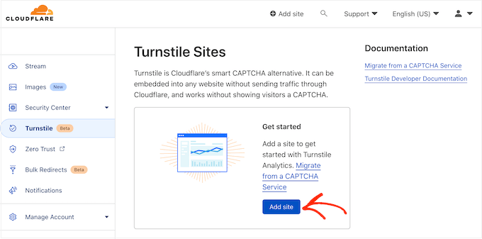 Adăugarea unui site la tabloul de bord Cloudflare