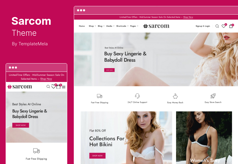 Tema Sarcom - Tema WooCommerce di moda