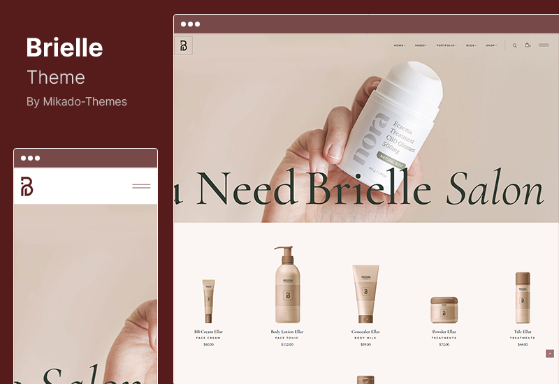 Tema Brielle - Tema WordPress Salon Kecantikan dan Kosmetik