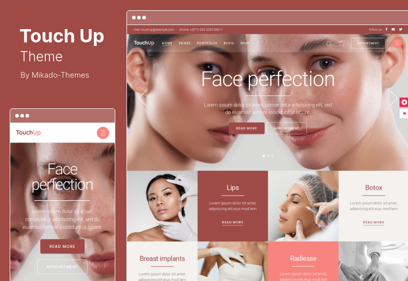 TouchUp Theme - Tema WordPress Kosmetik dan Bedah Plastik
