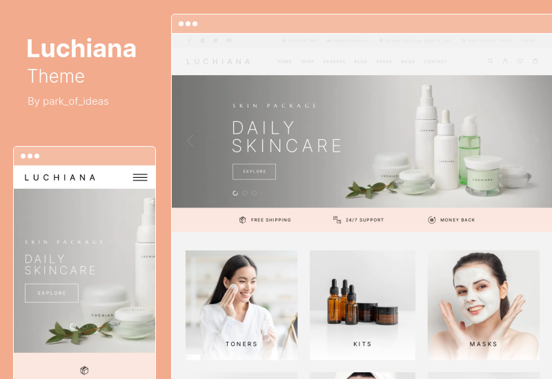 Tema Luchiana - Tema WooCommerce Toko Kecantikan Kosmetik