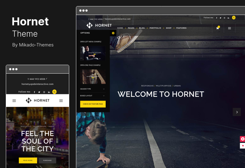 Hornet Teması - Kentsel Çok Amaçlı WordPress Teması