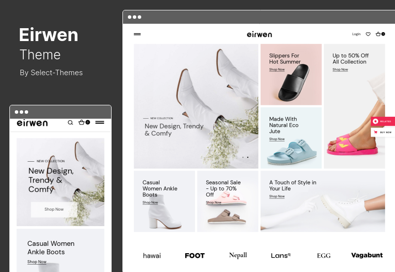 سمة Eirwen - سمة WooCommerce الحديثة