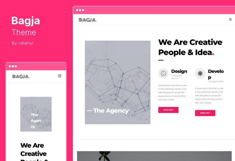 Tema Bagja - Responsive Multi Concept & Tema WordPress per portfolio di una pagina